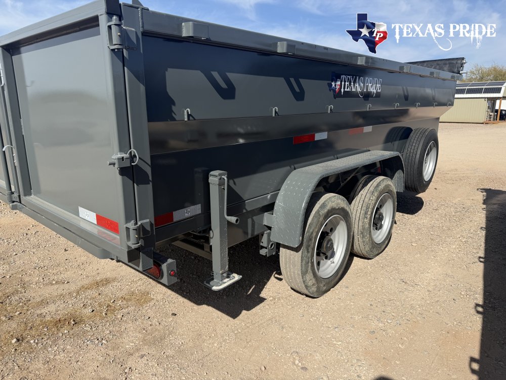 2025 Texas Pride 7x16x3 18k Bumper Pull Dump Trailer (Gray)