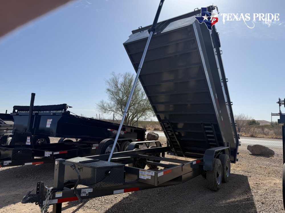 2025 Texas Pride 7x16x3 18k Bumper Pull Dump Trailer (Gray)