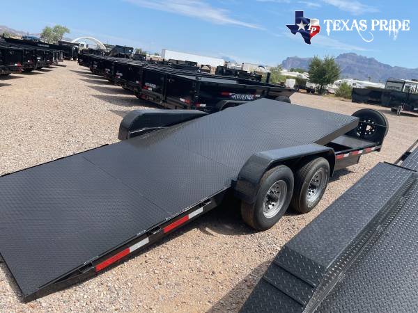 2025 Texas Pride 7x21 14k FlatBed Tilt Equipment/Car Hauler