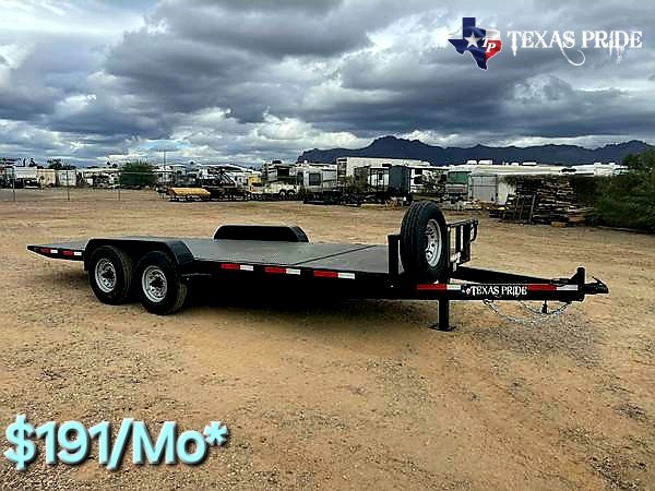 2025 Texas Pride 7x21 14k FlatBed Tilt Equipment/Car Hauler