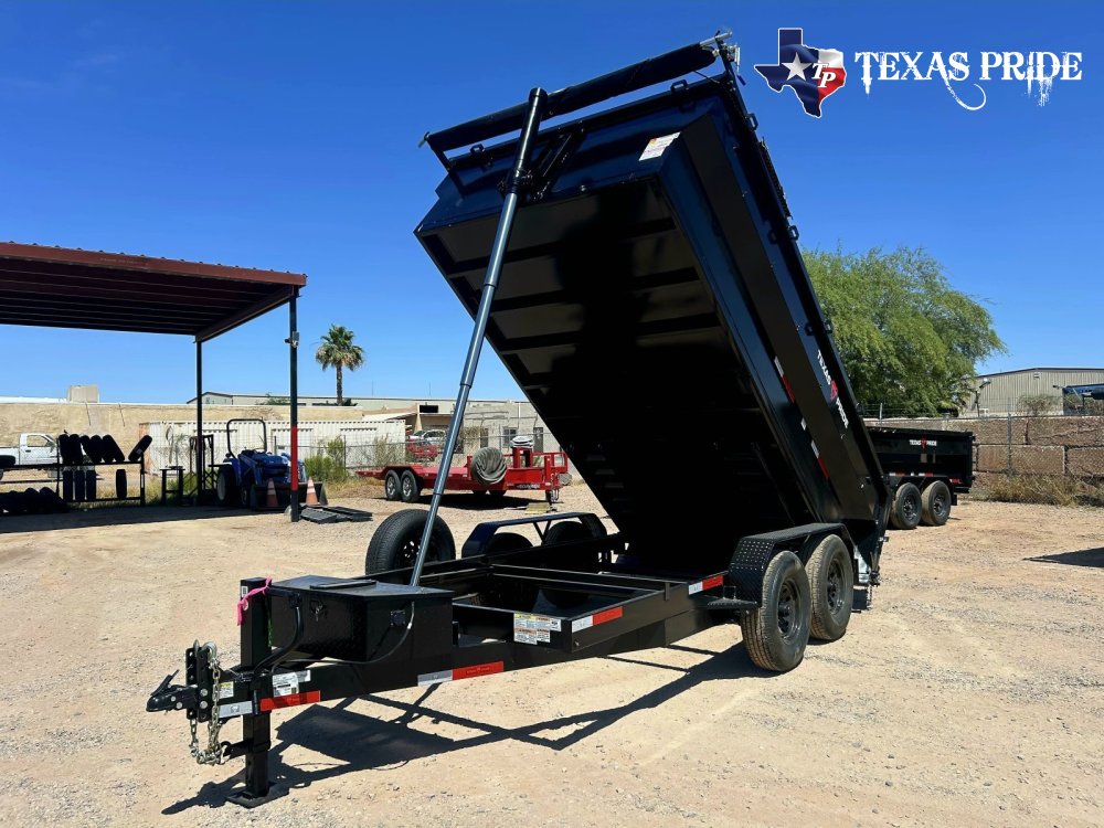 2026 7x14x3 16k Bumper Pull Dump Trailer Texas Pride