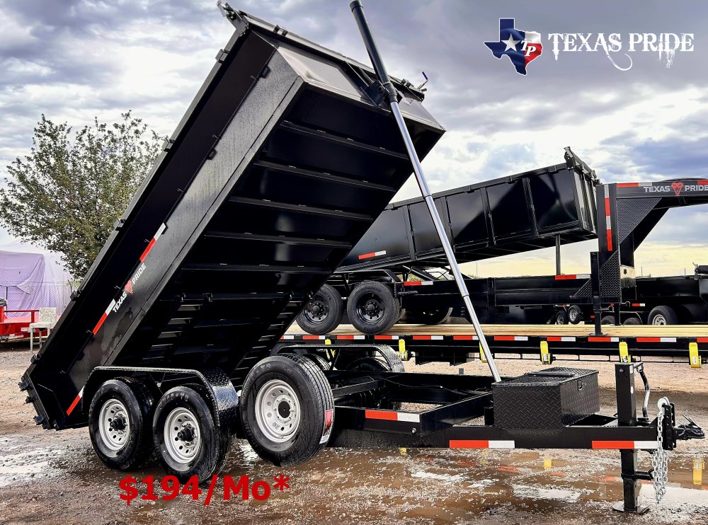 2026 Texas Pride 7x14x2 16k Bumper Pull Dump Trailer