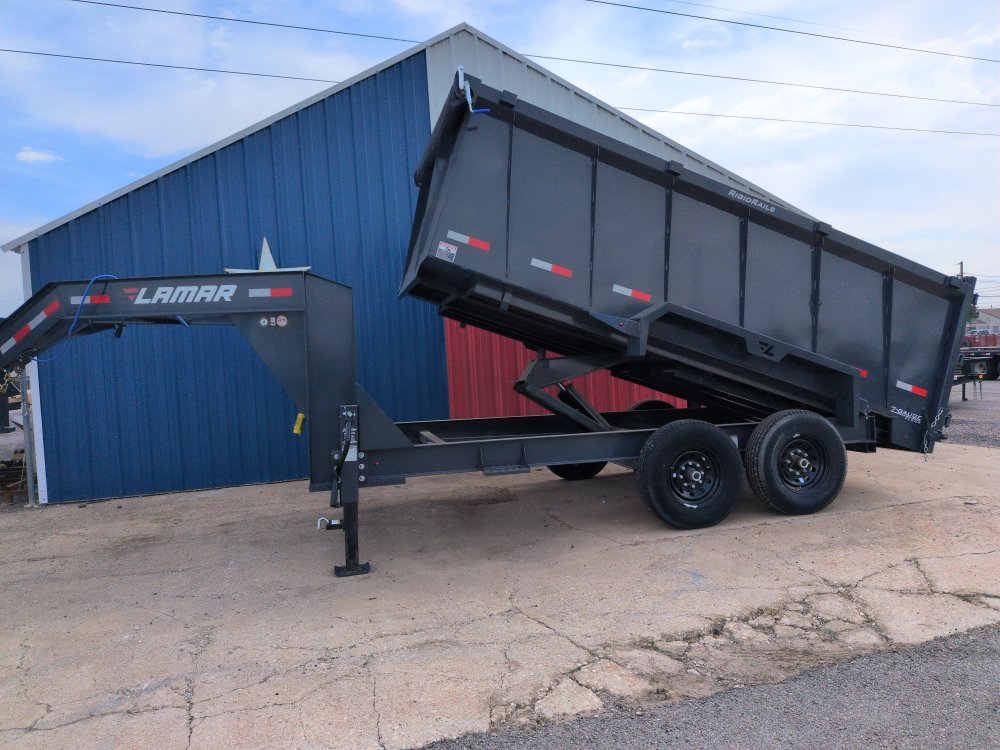 2025 Lamar Trailers 83x14 14K Gooseneck 3' Sides Dump Trailer
