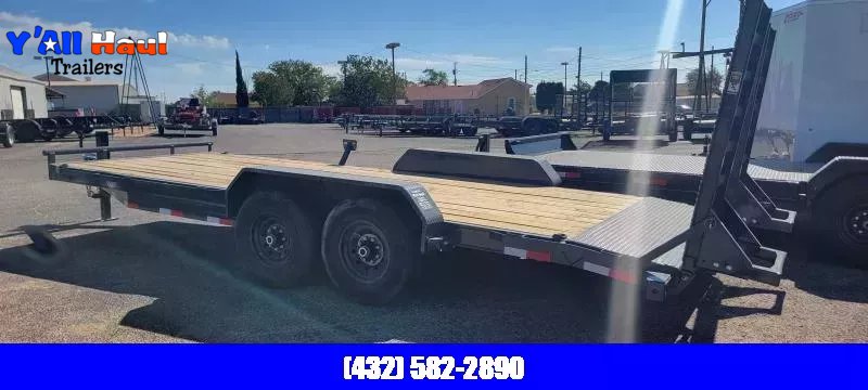 2026 Lamar Trailers 83x20 7k Equipment Trailer Stand up Ramps