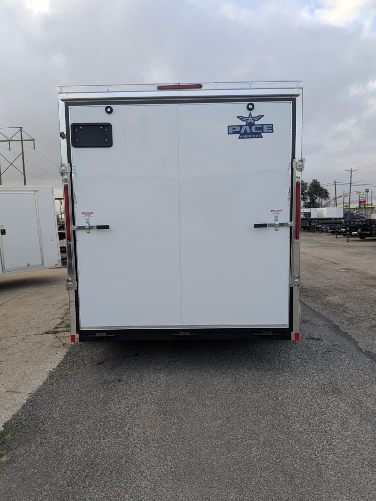 2027 Pace American 7x14 White Tandem Drop Gate Cargo Trailer