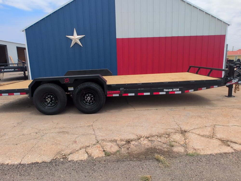 2026 Buckshot 83x20 7K Equipment Hauler STRAIGHT DECK Slide in Ramps w/ Spare tire