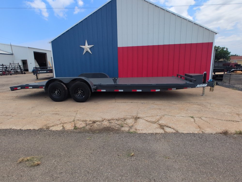 2026 Lamar 83x22 5.2K Steel Floor Car Hauler Deck Mount winch Plate