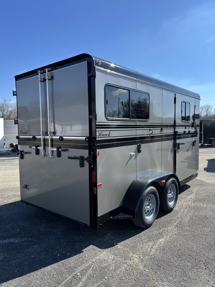 New 2026 Hawk Trailers 2 Horse w/Dress & Side Ramp 7'8" Tall