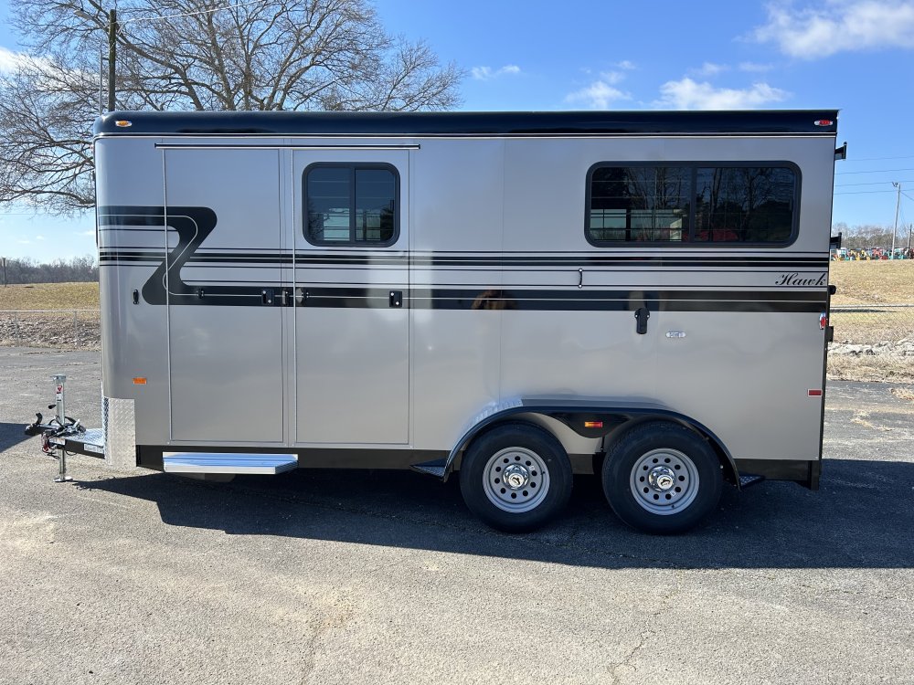New 2026 Hawk Trailers 2 Horse w/Dress & Side Ramp 7'8" Tall
