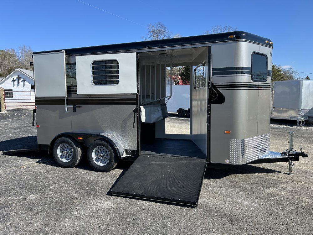 New 2026 Hawk Trailers 2 Horse w/Dress & Side Ramp 7'8" Tall