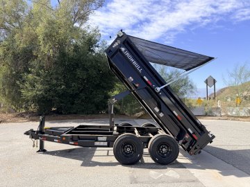 Iron Bull DTB83x12 Dump Trailer - Dual 7K Axles, Hydraulic Jack & Tarp
