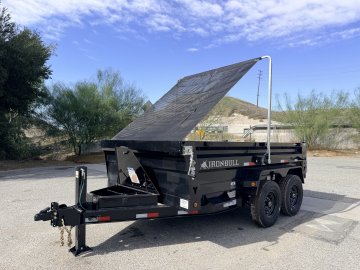 Iron Bull DTB83x12 Dump Trailer - Dual 7K Axles, Hydraulic Jack & Tarp