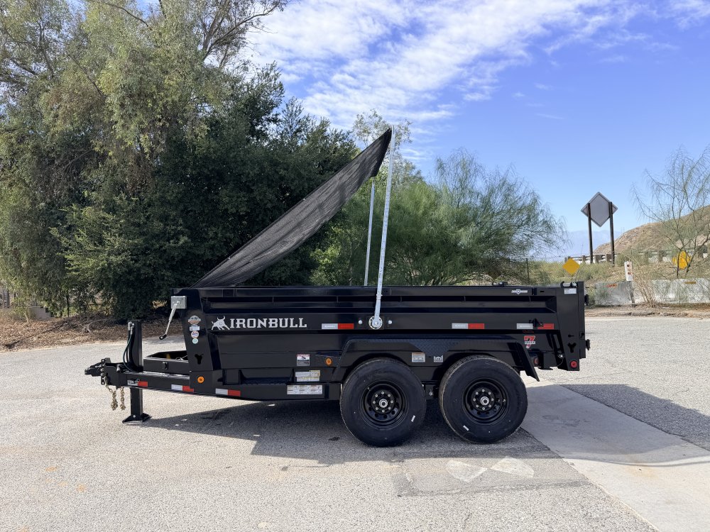 Iron Bull DTB83x12 Dump Trailer - Dual 7K Axles, Hydraulic Jack & Tarp