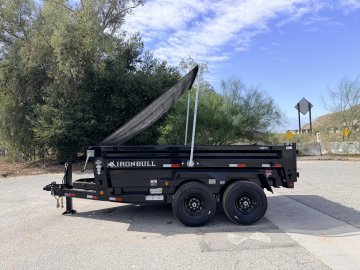 Iron Bull DTB83x12 Dump Trailer - Dual 7K Axles, Hydraulic Jack & Tarp
