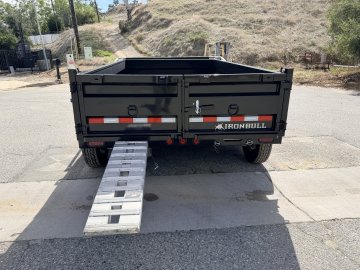 Iron Bull DTB83x12 Dump Trailer - Dual 7K Axles, Hydraulic Jack & Tarp