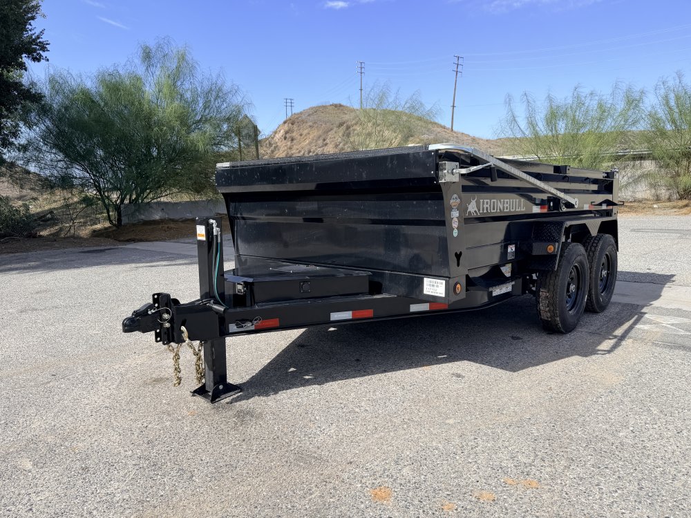 Iron Bull DTB83x12 Dump Trailer - Dual 7K Axles, Hydraulic Jack & Tarp