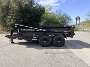 Iron Bull DTB83x12 Dump Trailer - Dual 7K Axles, Hydraulic Jack & Tarp