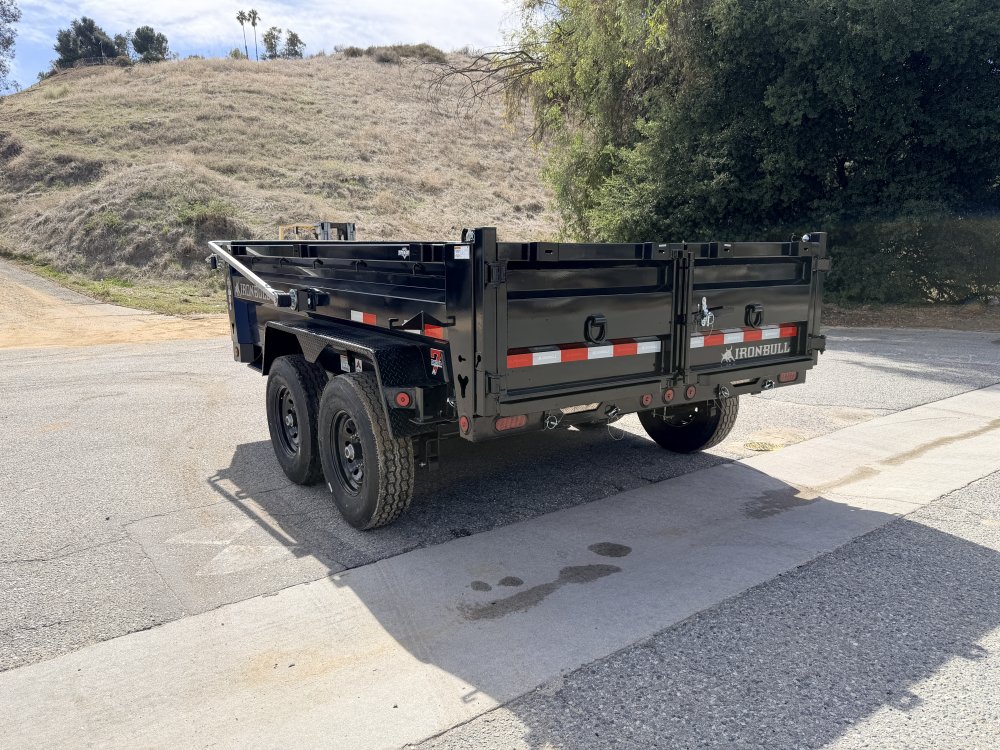 Iron Bull DTB83x12 Dump Trailer - Dual 7K Axles, Hydraulic Jack & Tarp