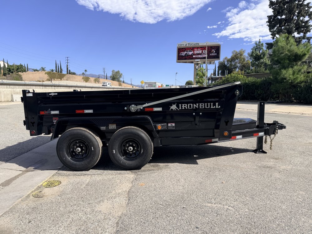 Iron Bull DTB83x12 Dump Trailer - Dual 7K Axles, Hydraulic Jack & Tarp