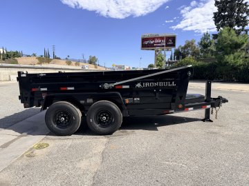Iron Bull DTB83x12 Dump Trailer - Dual 7K Axles, Hydraulic Jack & Tarp