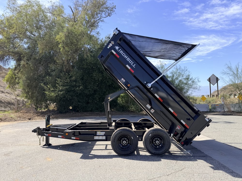 IronBull DTB83x12 Heavy-Duty Dump Trailer - Dual 7K Axles, 36" Sides & Hydraulic Jack