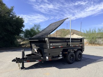 IronBull DTB83x12 Dump Trailer - Dual 7K Axles, 36" Sides, Hydraulic Jack & Tarp