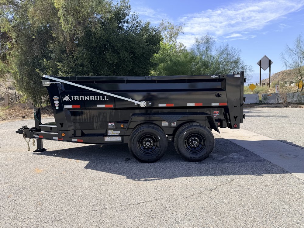 IronBull DTB83x12 Dump Trailer - Dual 7K Axles, 36" Sides, Hydraulic Jack & Tarp
