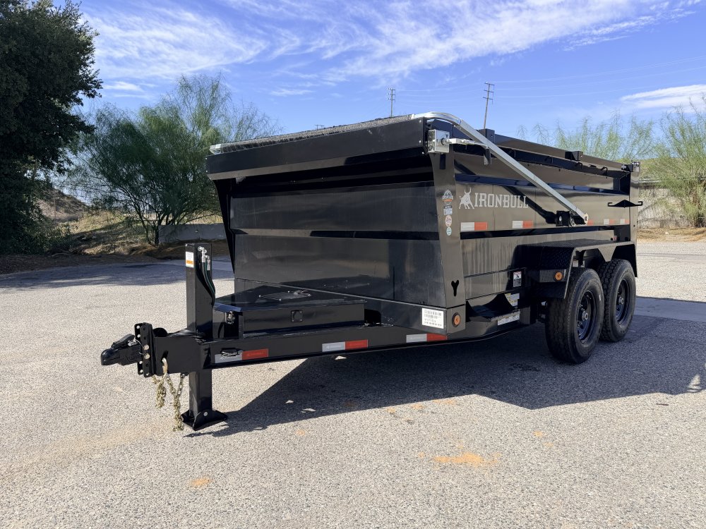 IronBull DTB83x12 Dump Trailer - Dual 7K Axles, 36" Sides, Hydraulic Jack & Tarp