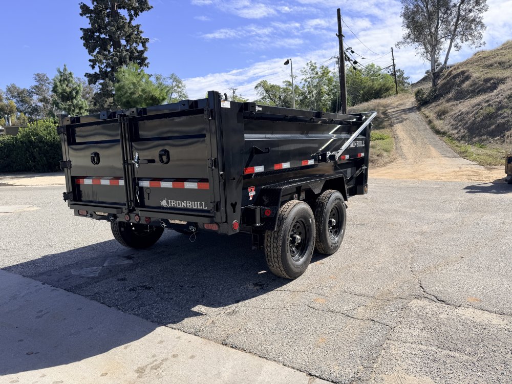 IronBull DTB83x12 Dump Trailer - Dual 7K Axles, 36" Sides, Hydraulic Jack & Tarp
