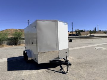 7x12 ST DLX Flat Top V-Nose Enclosed Cargo Trailer - 7,000 LB GVWR - 84" Interior Height - Ramp Door
