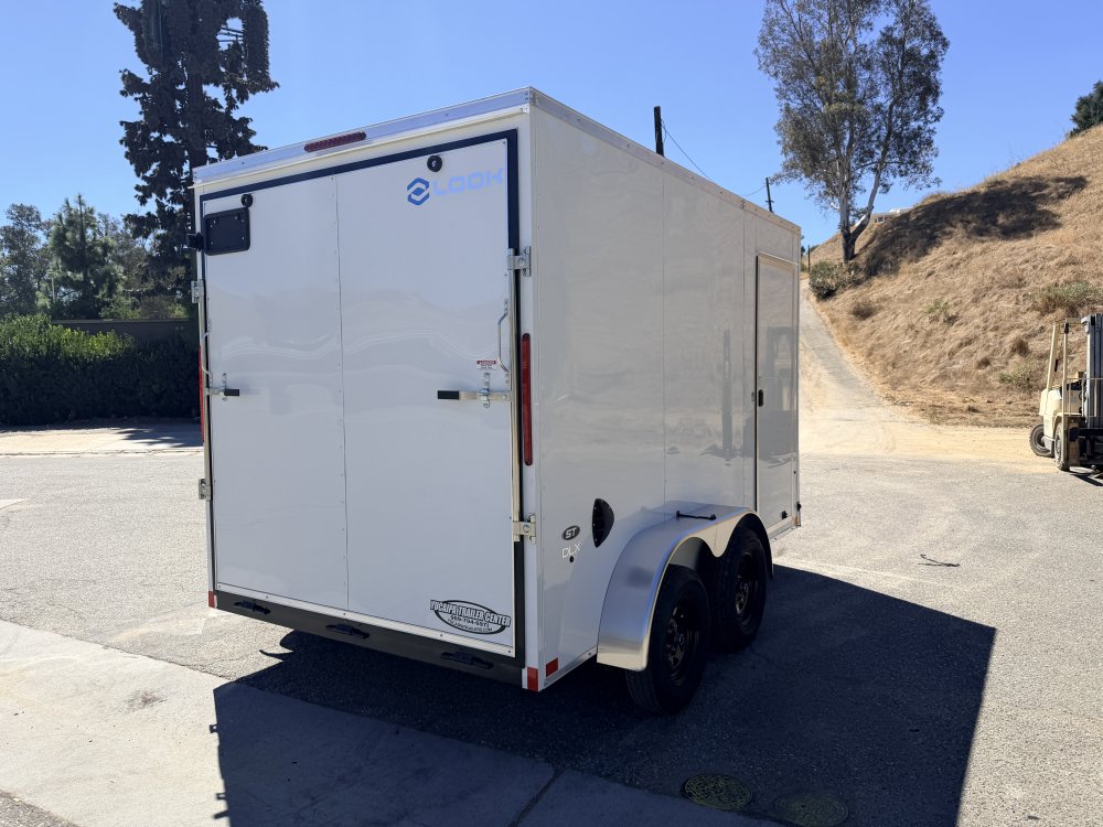 7x12 ST DLX Flat Top V-Nose Enclosed Cargo Trailer - 7,000 LB GVWR - 84" Interior Height - Ramp Door