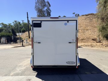 7x12 ST DLX Flat Top V-Nose Enclosed Cargo Trailer - 7,000 LB GVWR - 84" Interior Height - Ramp Door