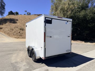 7x12 ST DLX Flat Top V-Nose Enclosed Cargo Trailer - 7,000 LB GVWR - 84" Interior Height - Ramp Door