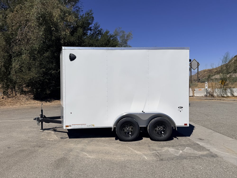 7x12 ST DLX Flat Top V-Nose Enclosed Cargo Trailer - 7,000 LB GVWR - 84" Interior Height - Ramp Door