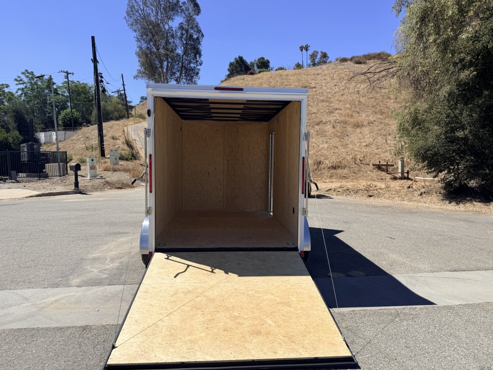 7x12 ST DLX Flat Top V-Nose Enclosed Cargo Trailer - 7,000 LB GVWR - 84" Interior Height - Ramp Door