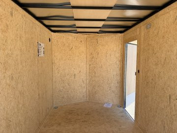 7x12 ST DLX Flat Top V-Nose Enclosed Cargo Trailer - 7,000 LB GVWR - 84" Interior Height - Ramp Door