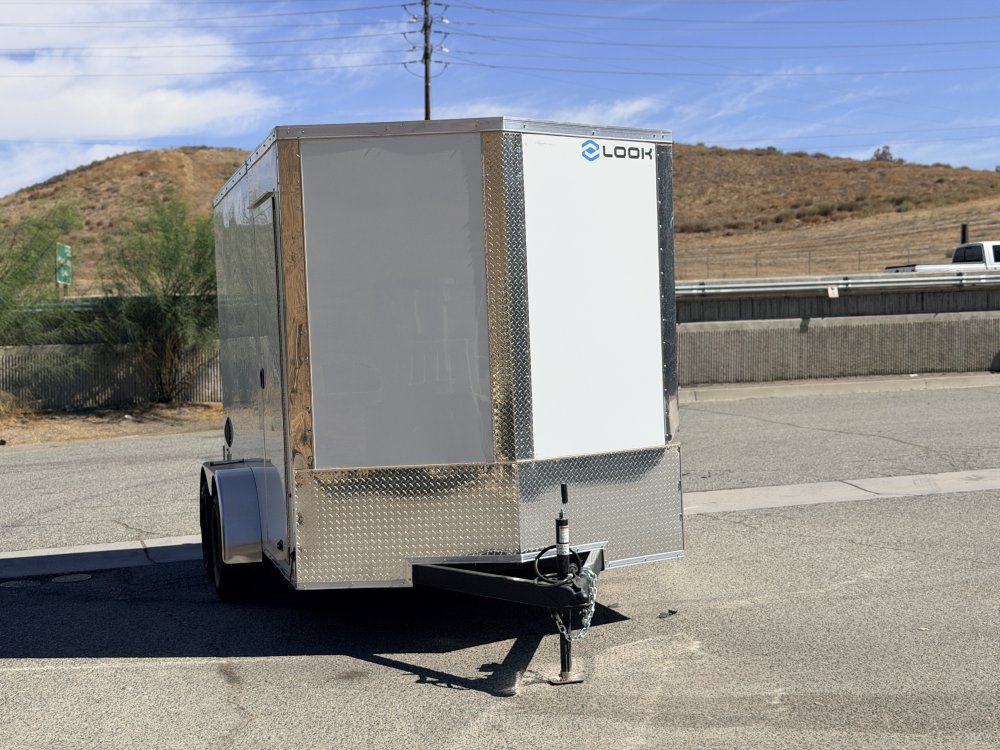 7x12 ST DLX Flat Top V-Nose Enclosed Cargo Trailer - 7,000 LB GVWR - 84" Interior Height - Cargo Doors