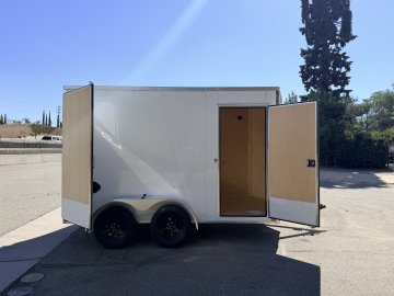 7x12 ST DLX Flat Top V-Nose Enclosed Cargo Trailer - 7,000 LB GVWR - 84" Interior Height - Cargo Doors