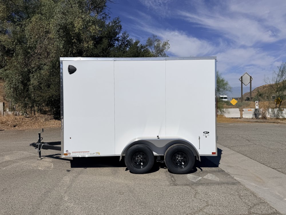 7x12 ST DLX Flat Top V-Nose Enclosed Cargo Trailer - 7,000 LB GVWR - 84" Interior Height - Cargo Doors