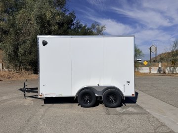 7x12 ST DLX Flat Top V-Nose Enclosed Cargo Trailer - 7,000 LB GVWR - 84" Interior Height - Cargo Doors