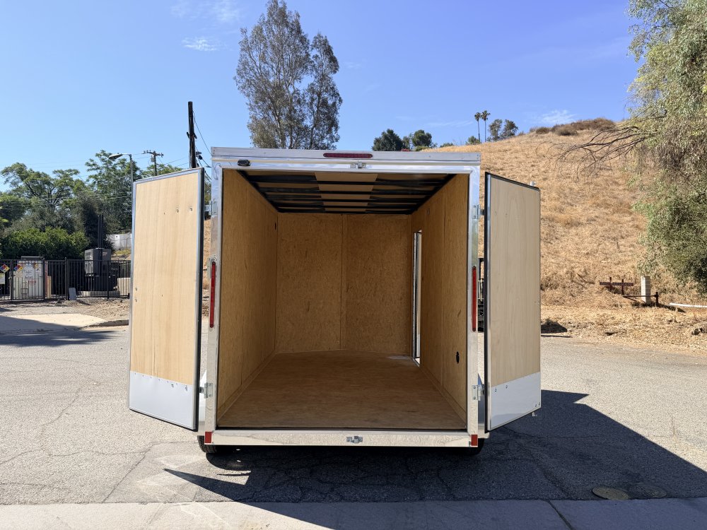 7x12 ST DLX Flat Top V-Nose Enclosed Cargo Trailer - 7,000 LB GVWR - 84" Interior Height - Cargo Doors