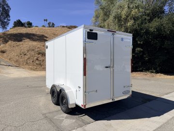 7x12 ST DLX Flat Top V-Nose Enclosed Cargo Trailer - 7,000 LB GVWR - 84" Interior Height - Cargo Doors