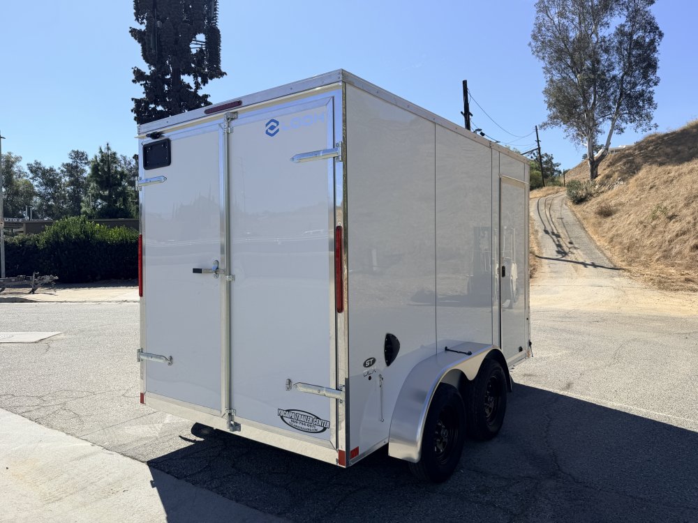 7x12 ST DLX Flat Top V-Nose Enclosed Cargo Trailer - 7,000 LB GVWR - 84" Interior Height - Cargo Doors