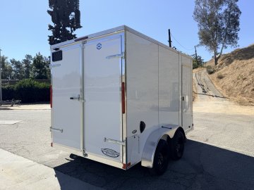 7x12 ST DLX Flat Top V-Nose Enclosed Cargo Trailer - 7,000 LB GVWR - 84" Interior Height - Cargo Doors