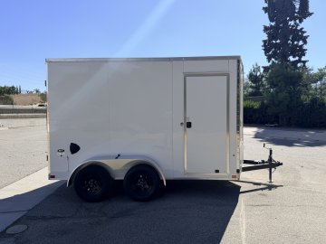 7x12 ST DLX Flat Top V-Nose Enclosed Cargo Trailer - 7,000 LB GVWR - 84" Interior Height - Cargo Doors