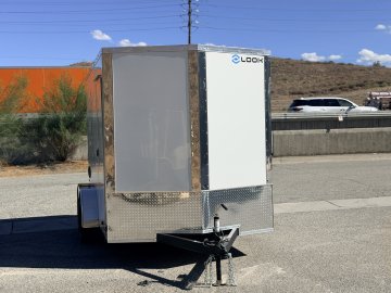 7x12 ST DLX Flat Top V-Nose Enclosed Cargo Trailer - 7,000 LB GVWR - 84" Interior Height - Ramp Door