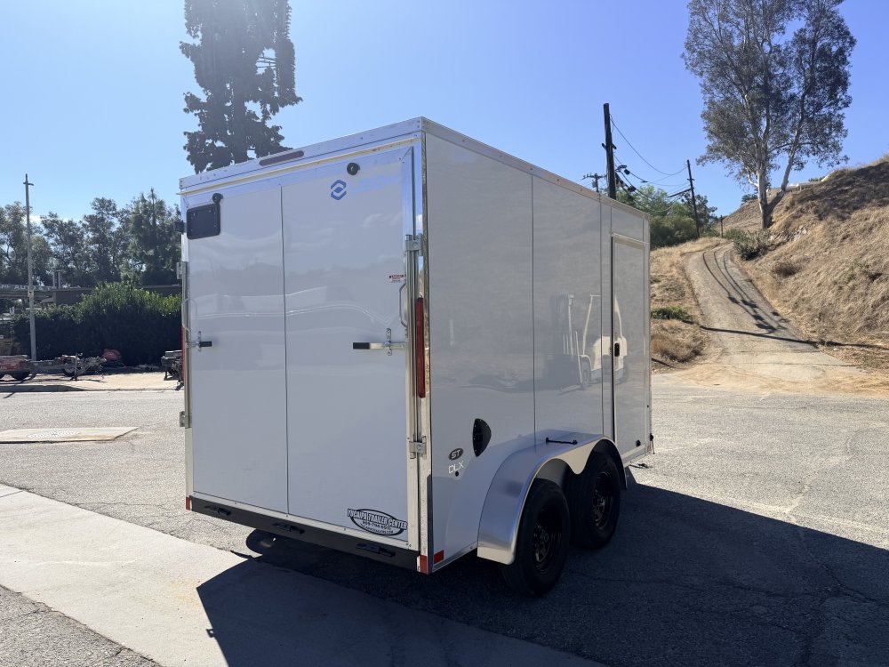7x12 ST DLX Flat Top V-Nose Enclosed Cargo Trailer - 7,000 LB GVWR - 84" Interior Height - Ramp Door