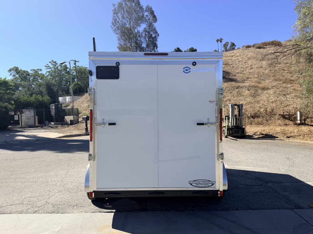 7x12 ST DLX Flat Top V-Nose Enclosed Cargo Trailer - 7,000 LB GVWR - 84" Interior Height - Ramp Door