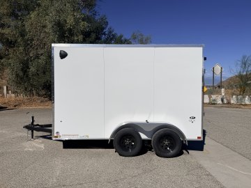 7x12 ST DLX Flat Top V-Nose Enclosed Cargo Trailer - 7,000 LB GVWR - 84" Interior Height - Ramp Door