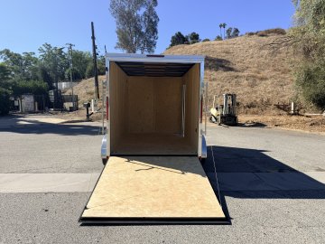 7x12 ST DLX Flat Top V-Nose Enclosed Cargo Trailer - 7,000 LB GVWR - 84" Interior Height - Ramp Door
